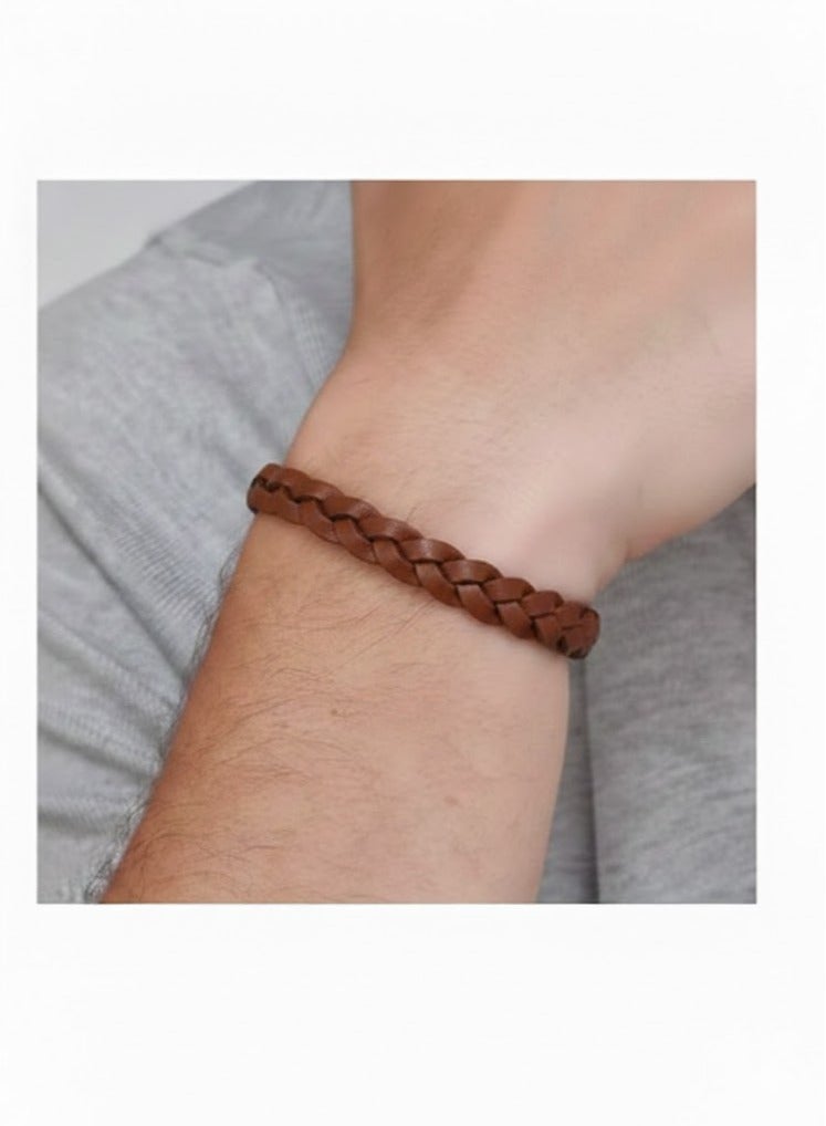 سوار قابل للتعديل من الجلد الصناعي، لون بيج - Image 1